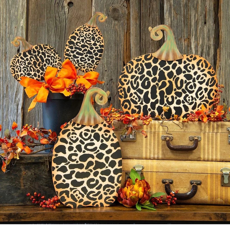 Small Leopard Pumpkin Metal Stake: Fall Halloween 2021 Collection | Etsy (US)