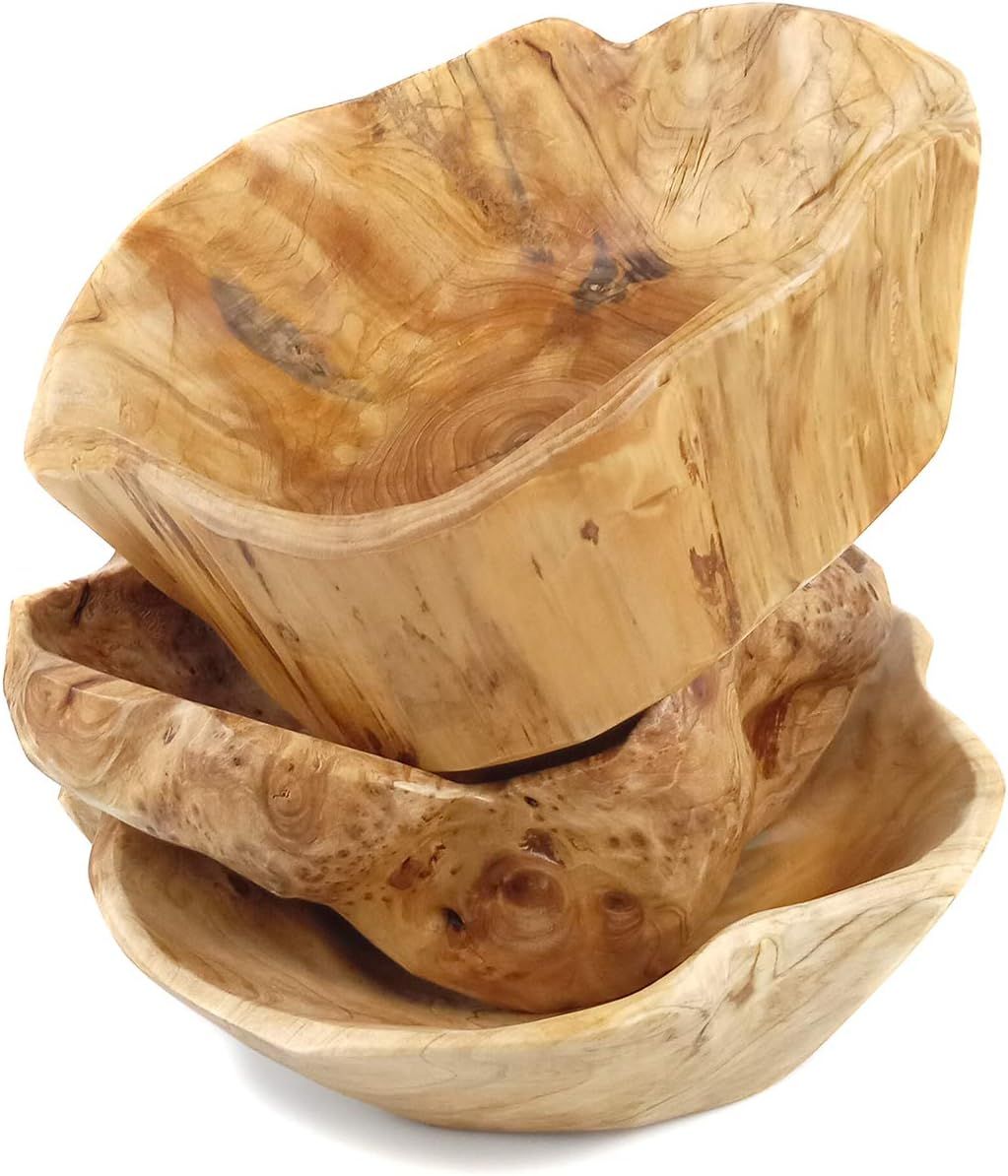 Wooden Fruit Salad Serving Bowl Hand-Carved Root Bowls Creative Living Room Real Wood Candy Bowl ... | Amazon (US)