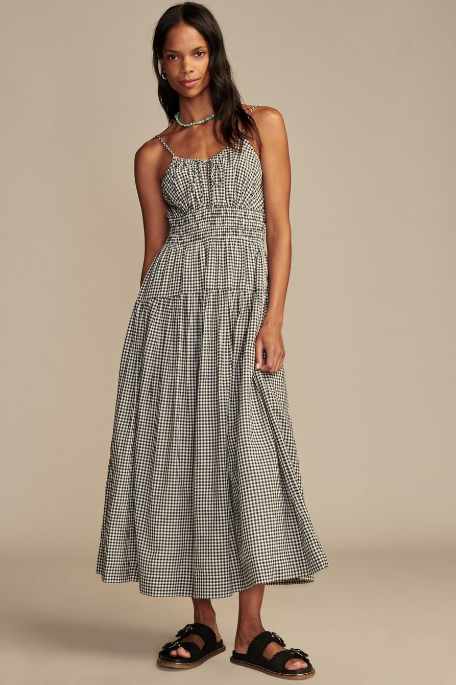 SMOCKED MIDI DRESS | Lucky Brand