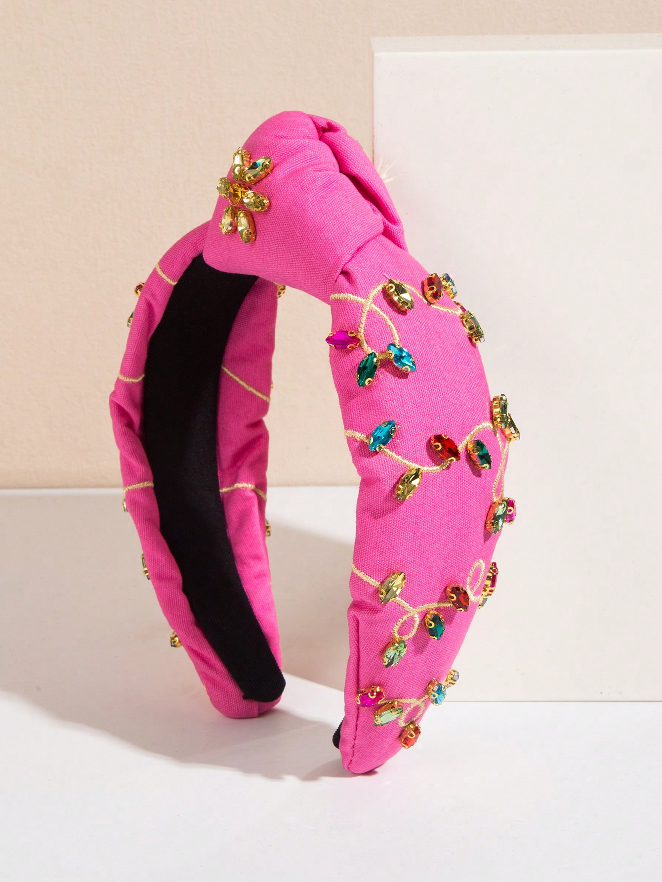 1pc Brightly Colored Embroidery & Jewel Decor Headband For Girls, Party Hair Accessory | SHEIN