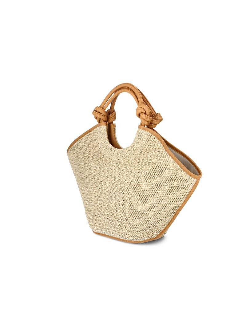 Time and Tru Women's Knotted Handle Tote Bag, Natural | Walmart (US)