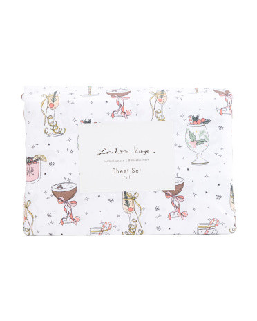 Deck The Cocktails Sheet Set | TJ Maxx