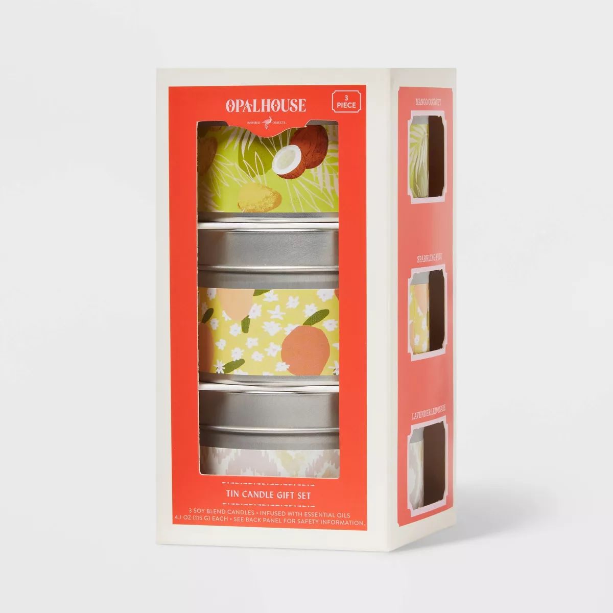3pc Assorted Scent Mini Tin Candle Gift Set Blue Tones 12.3oz - Opalhouse™ | Target