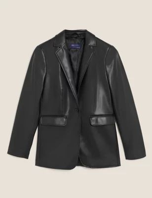 Faux Leather Single Breasted Blazer | Marks & Spencer (UK)