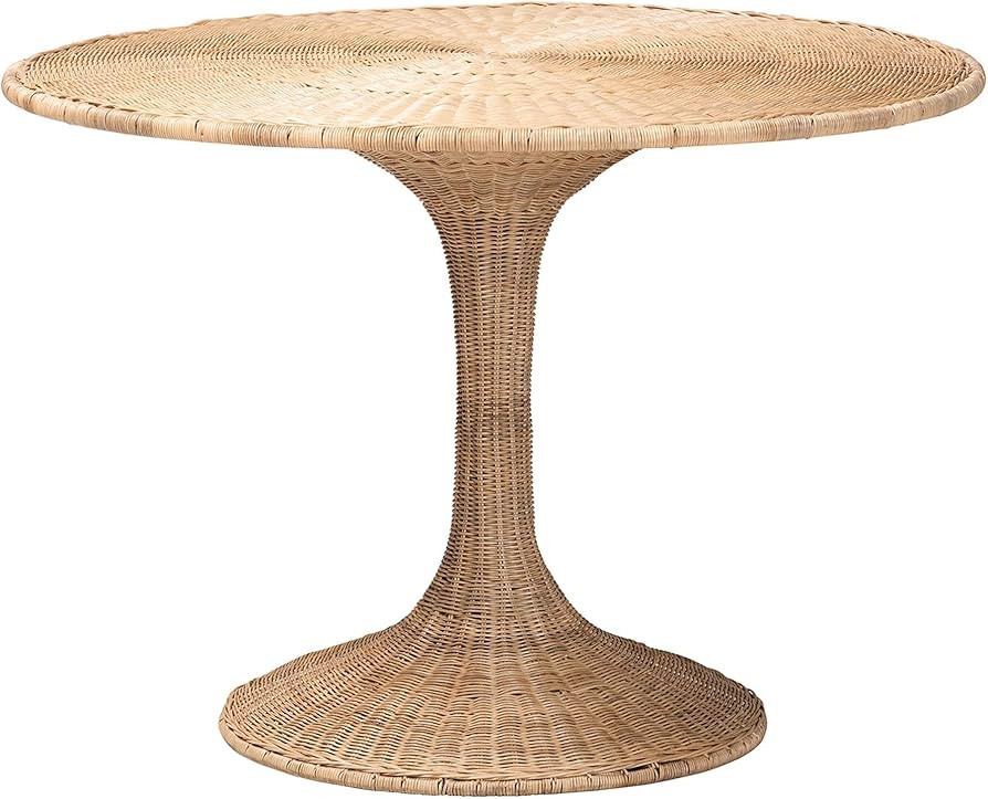 Bali & pari Natala Rattan Dining Table - Handwoven Wicker Tulip Table, Pedestal Frame Centerpiece... | Amazon (US)