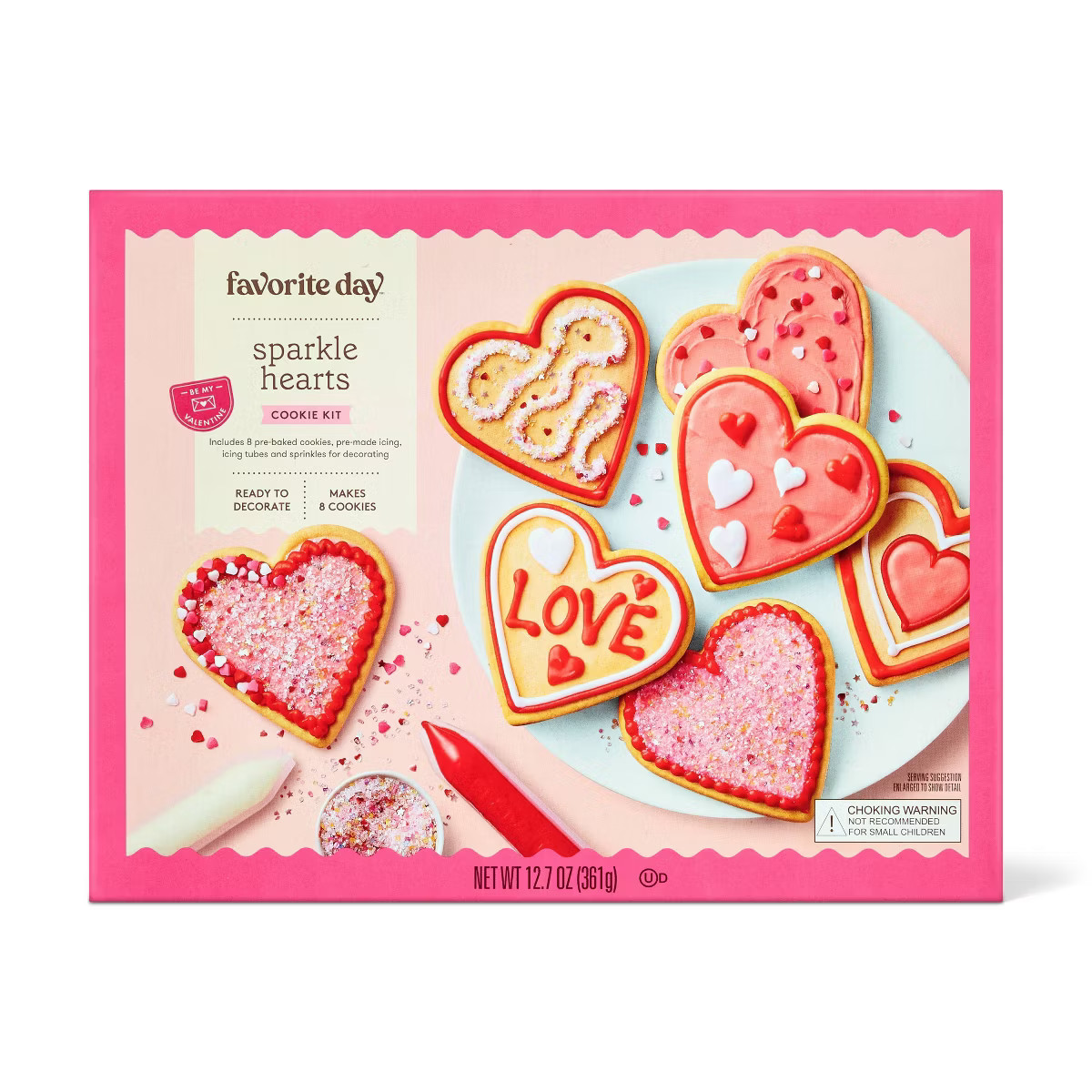 Valentine's Sparkle Heart Cookie Kit - 12.7oz/6ct - Favorite Day™ | Target