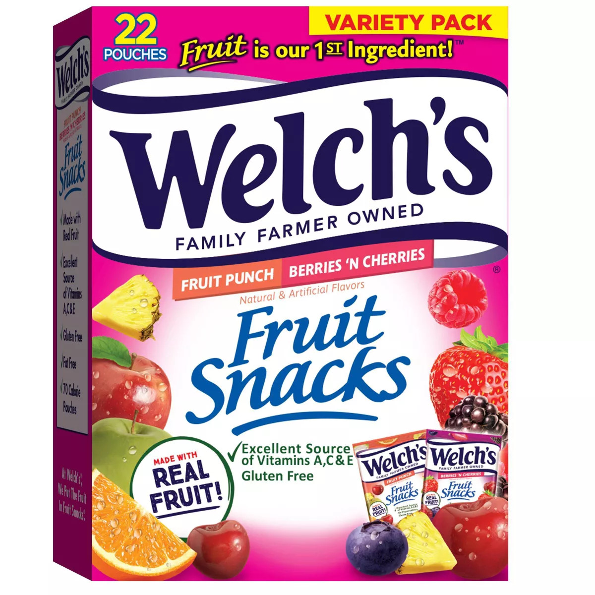 WELCH'S Fruit Snacks Berries N' Cherries & Fruit Punch - 17.6oz/22ct | Target