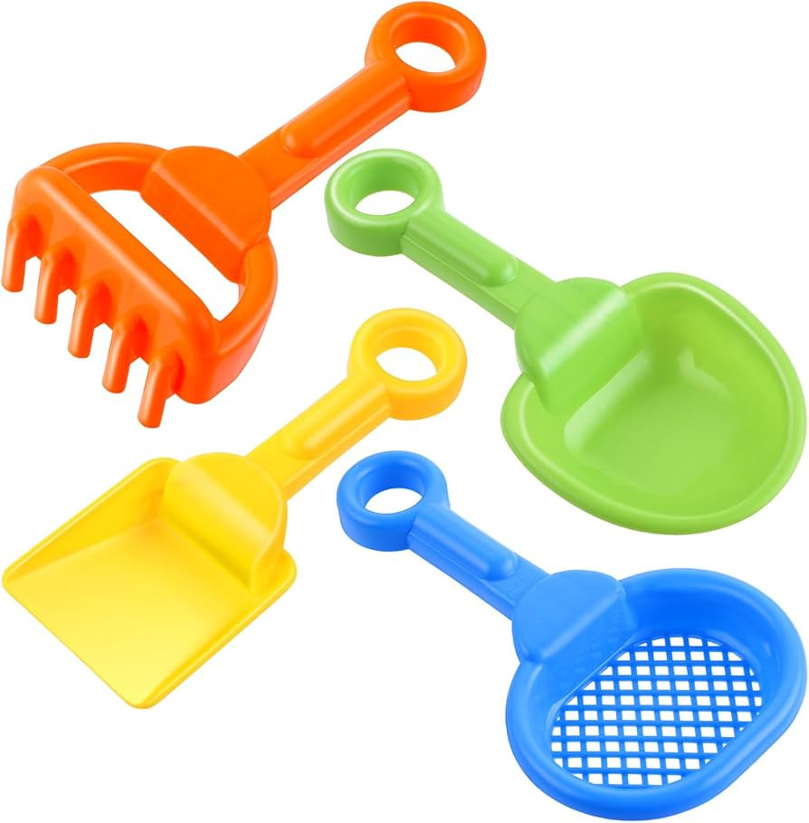 4 Pcs Children Kids Beach Shovel, Sand Shovels for Age 3-7 Summer Party, Toddlers Kids Spades for... | Amazon (US)