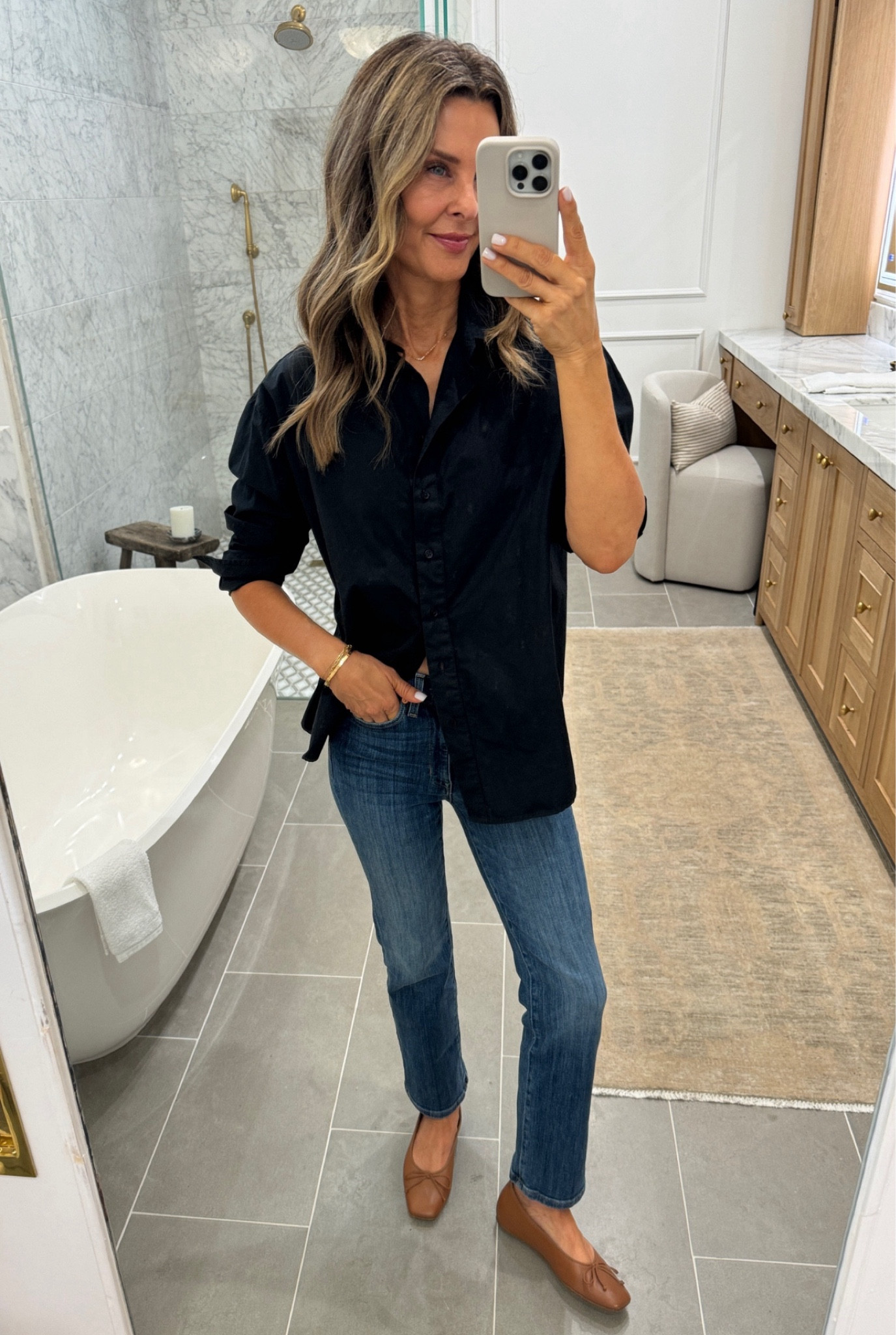 Julia Amory top sz S discount code Tammy15

Perfect jeans TTS 
Flats with full bed memory foam. 

#LTKOver40 #LTKTravel #LTKStyleTip