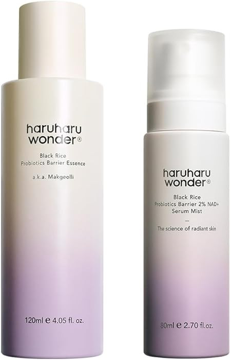 haruharu Wonder Black Rice Probiotics Hydration Boost Duo, Barrier Essence & 2% NAD+ Serum Mist, ... | Amazon (US)