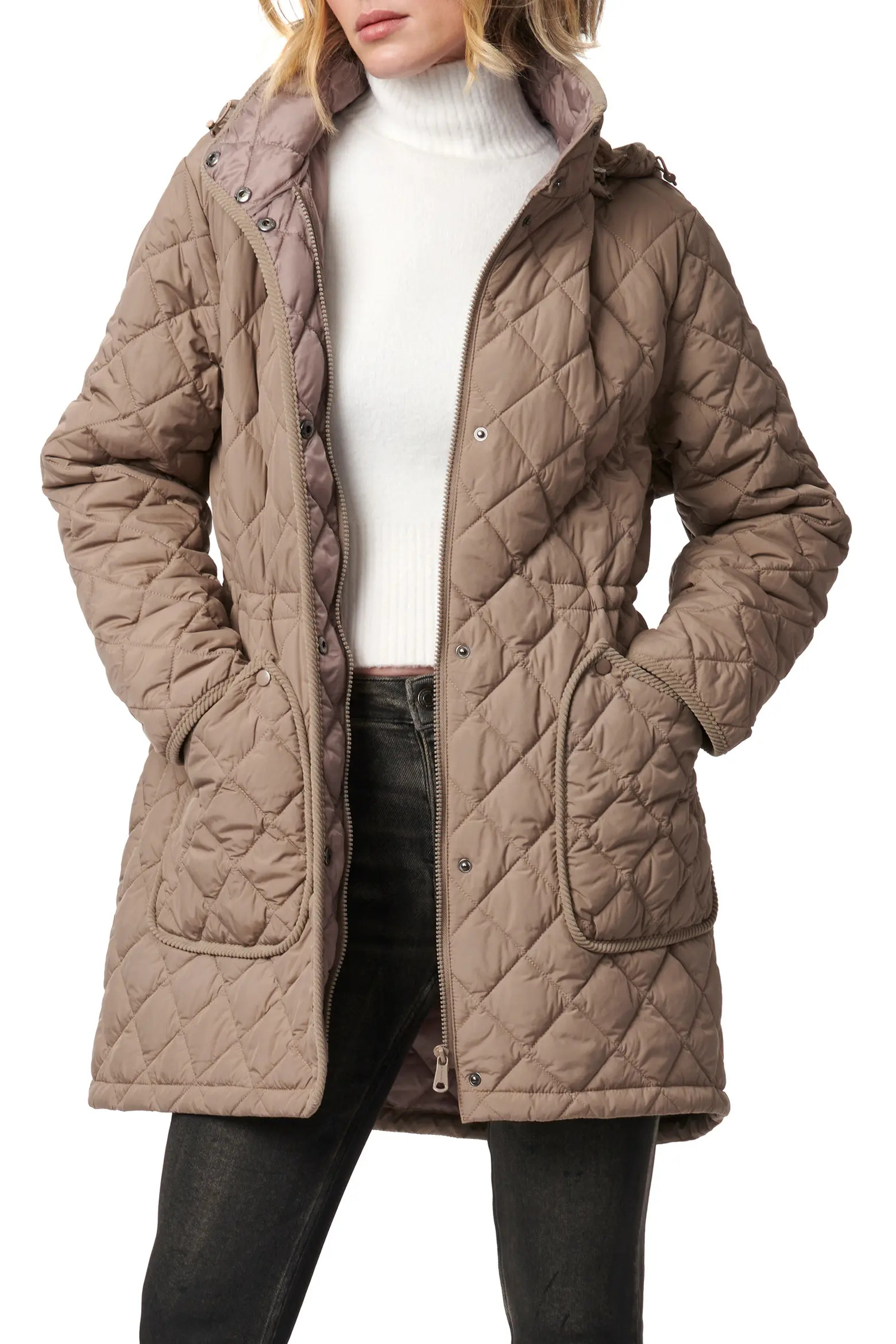 Diamond Quilted Hooded Puffer Coat (Women) | Nordstrom | Nordstrom