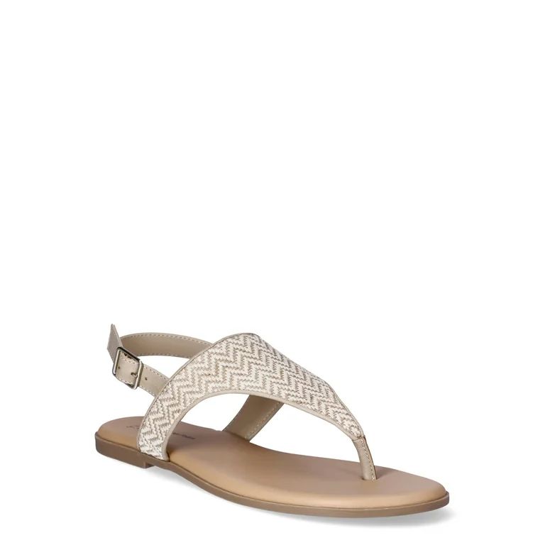 Time and Tru Women’s Core Thong Sandals, Wide Width Available | Walmart (US)