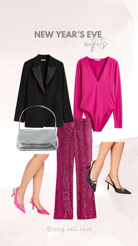 Start the new year with a bang! Fuchsia pink sequin trousers, paired with a fuchsia bodysuit, fancy slingback heels and a tuxedo style blazer. 



#LTKHoliday #LTKSeasonal #LTKshoecrush