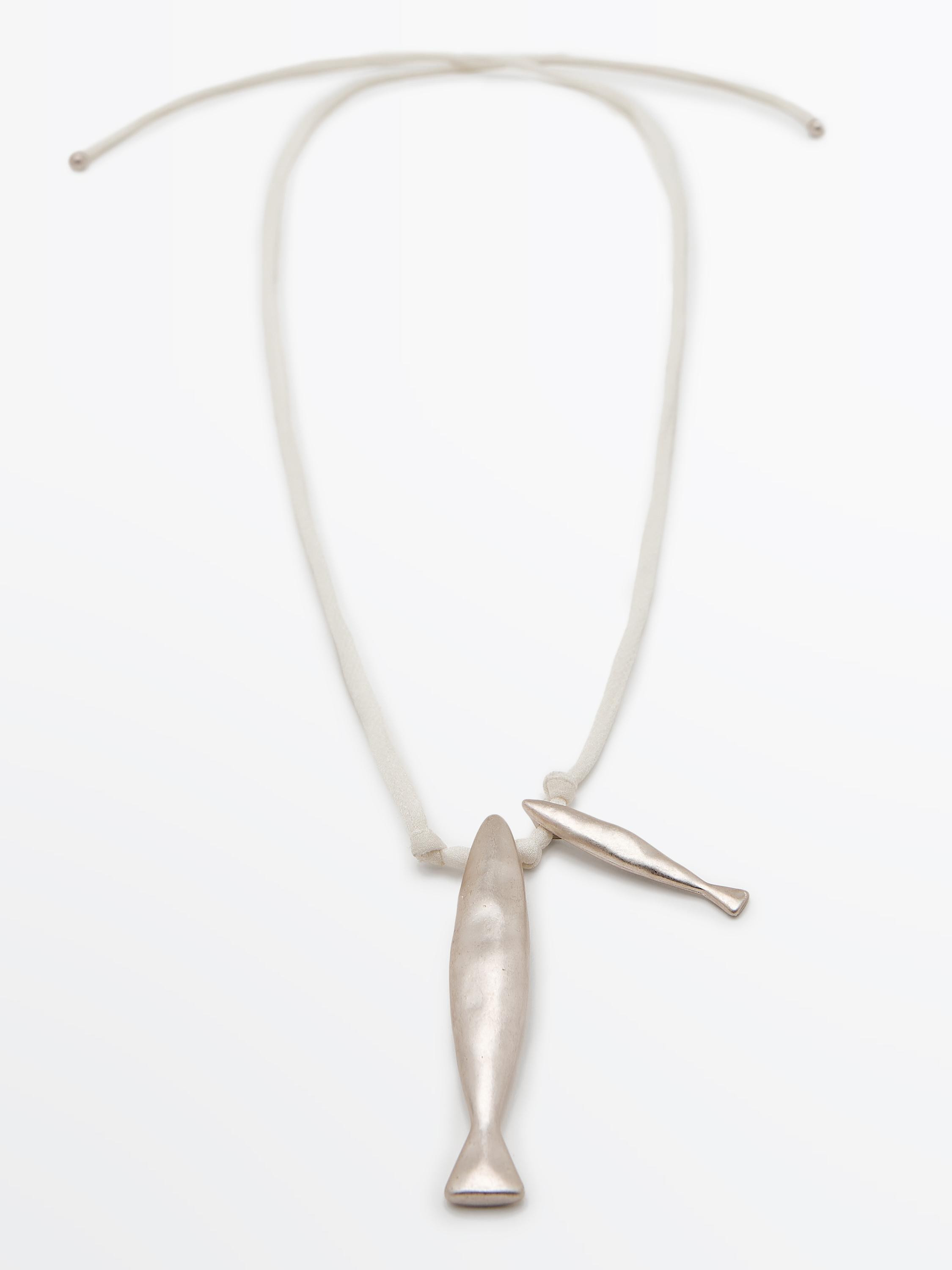 Silk cord necklace with fish | Massimo Dutti UK