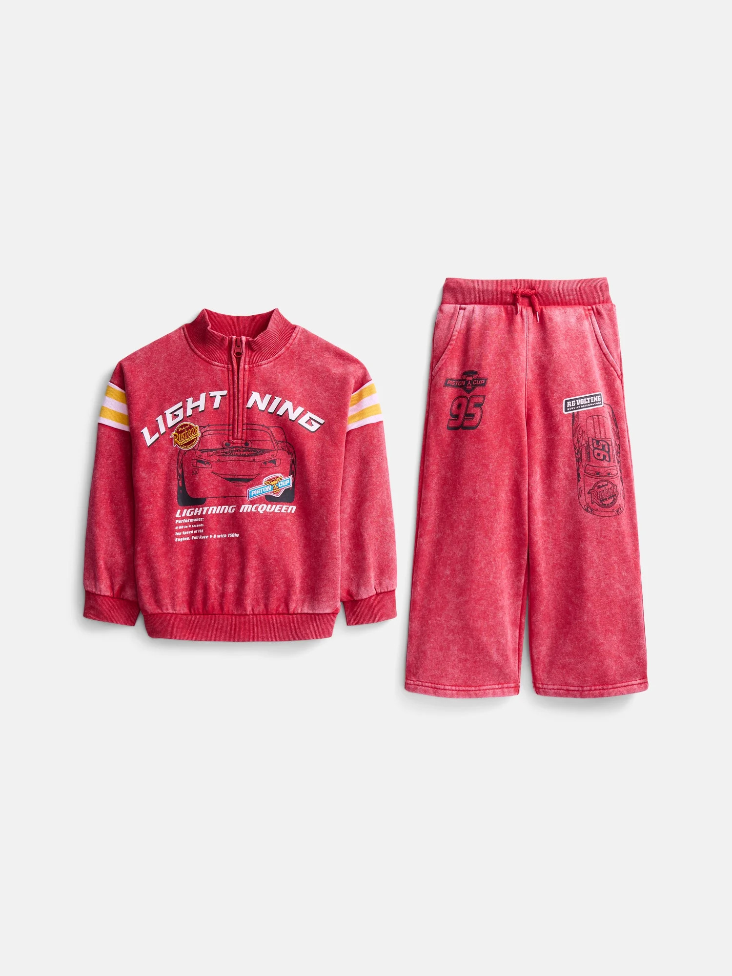 Pixar Cars Toddler Boys Quarter Zip Pullover and Pants Set, 2-Piece, Sizes 12M-5T | Walmart (US)