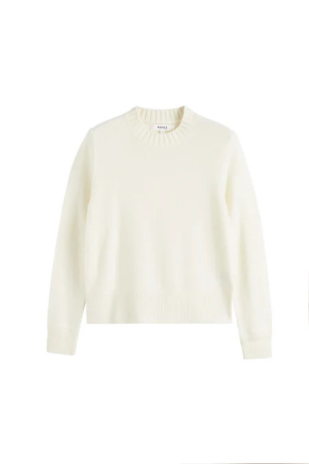 Cream Wool-Cashmere Cropped Sweater | Chinti & Parker