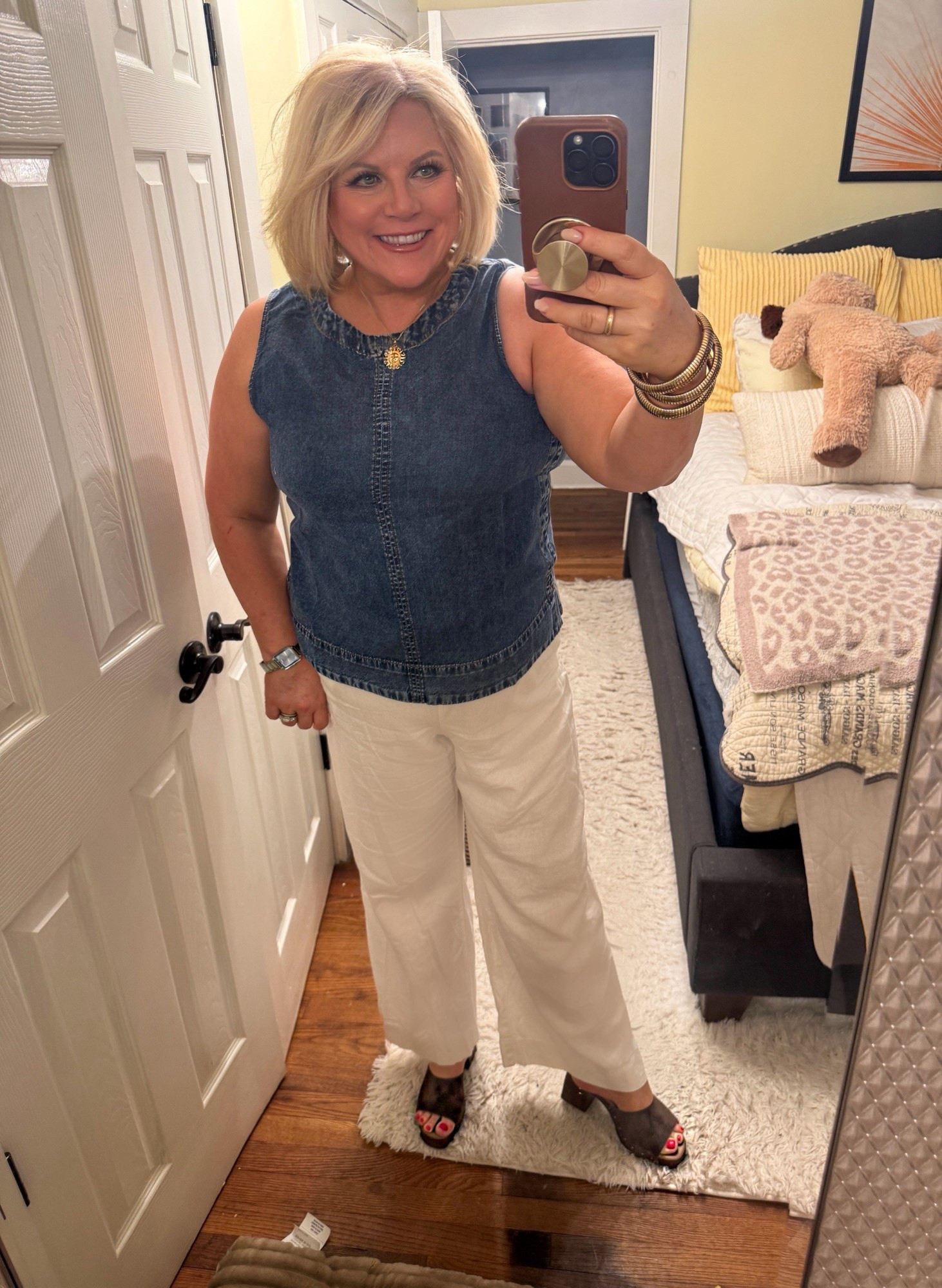 I love a '90's style denim top. In fact , I think that I had this top when I was in high school.
I wore this to work one day last week. It was perfect.
Summer outfits, work outfits, summer outfits over 40

#LTKdayinmylife #LTKWorkwear #LTKOver40