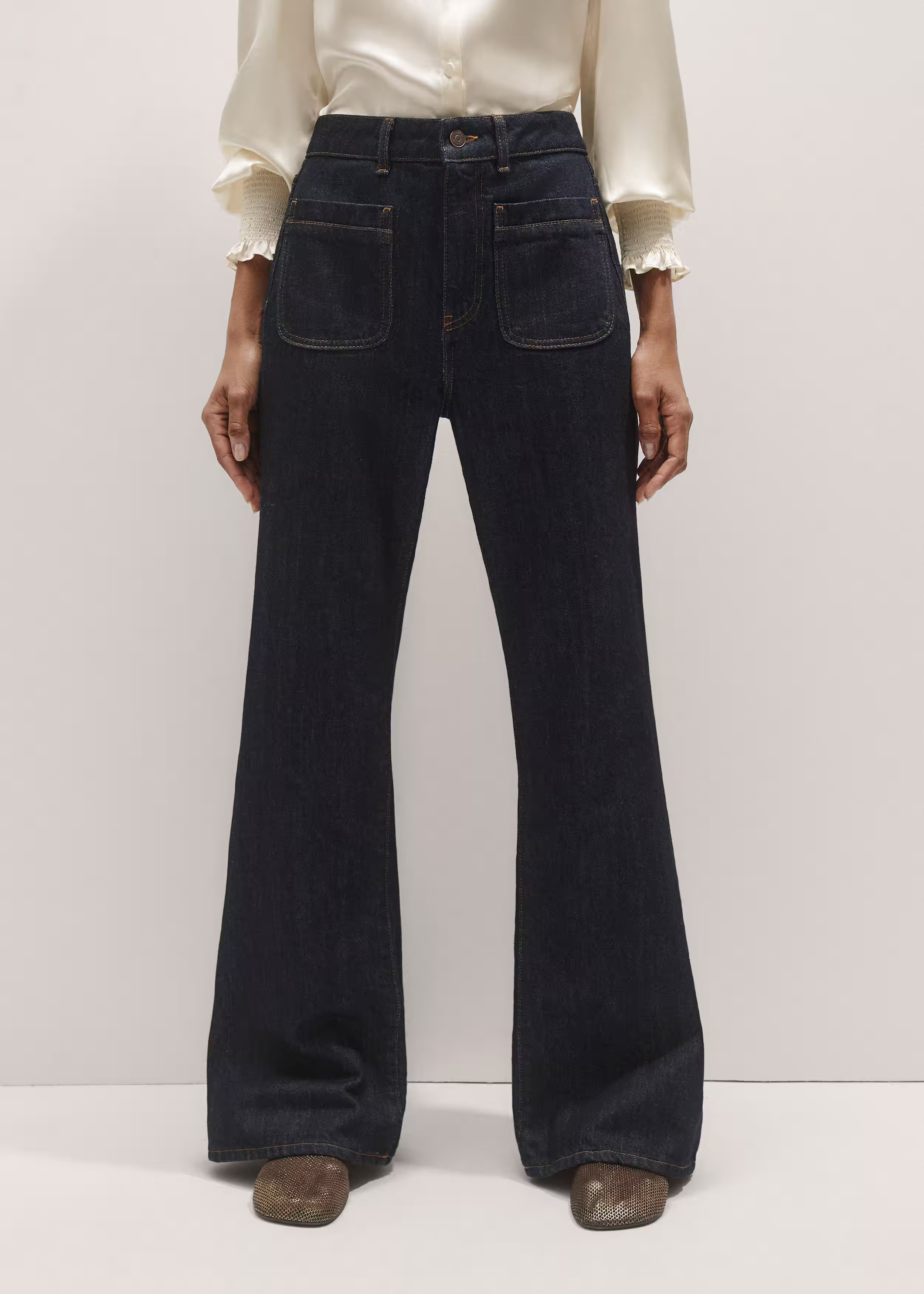 Patch Pocket Leg Elongator Jean Mid-Weight Non-Stretch Denim | ME+EM Global (Excluding US)