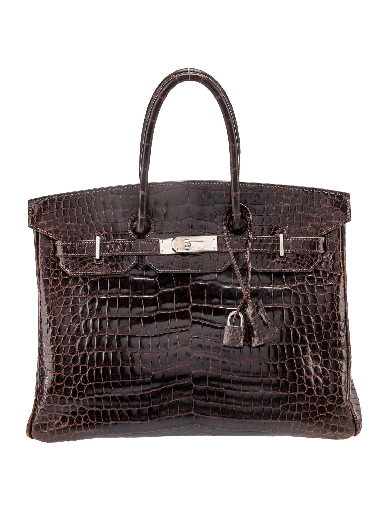 Shiny Porosus Crocodile Birkin 35 | The RealReal