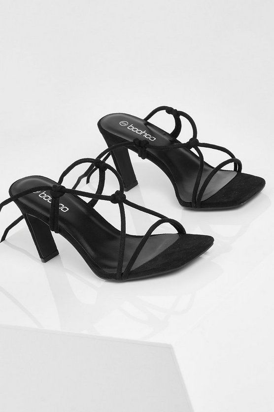 Wide Width Strappy Square Toe Sandal | Boohoo.com (US & CA)