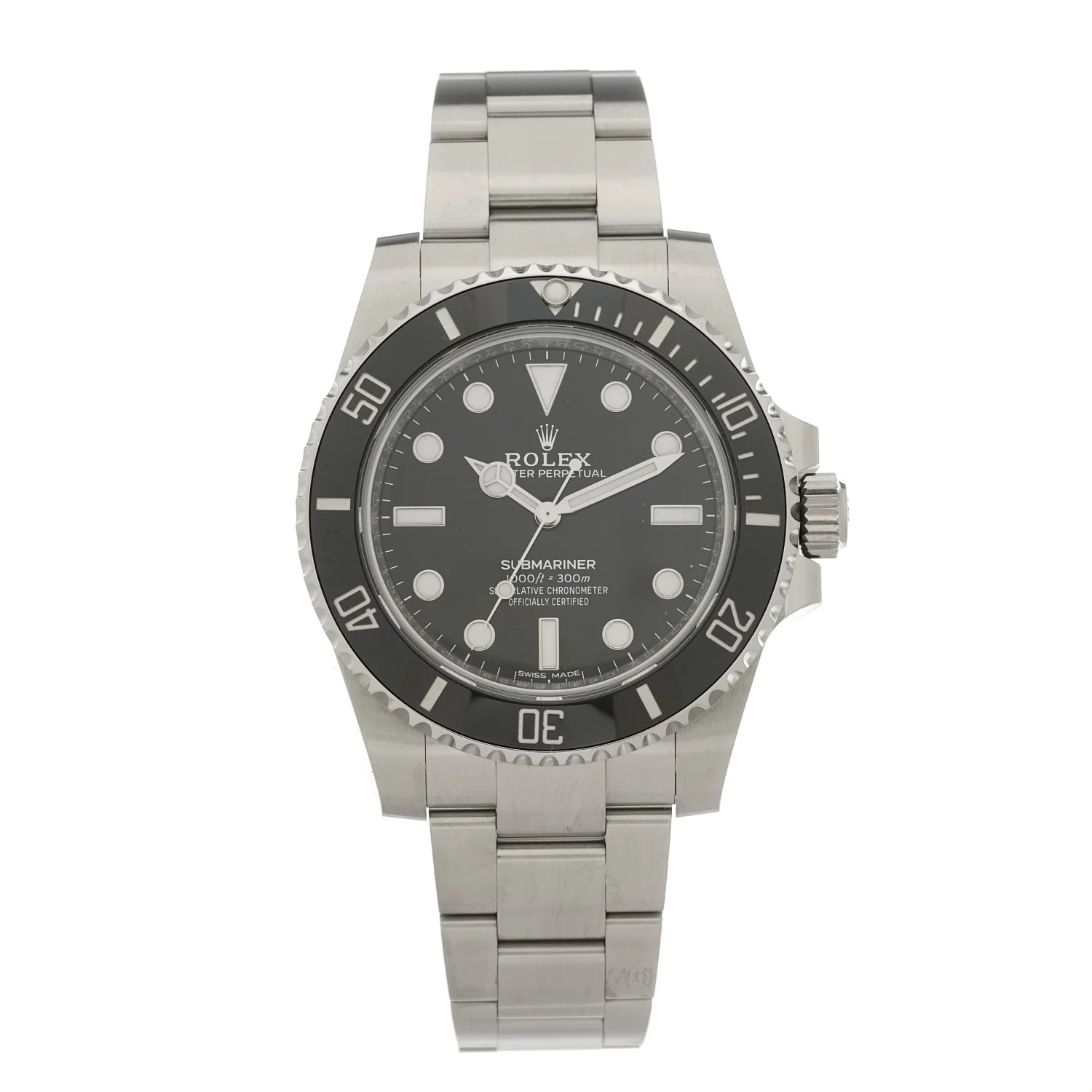 Rolex Stainless Steel 40mm Oyster Perpetual Submariner Watch Black 114060 1696381 | FASHIONPHILE (US)