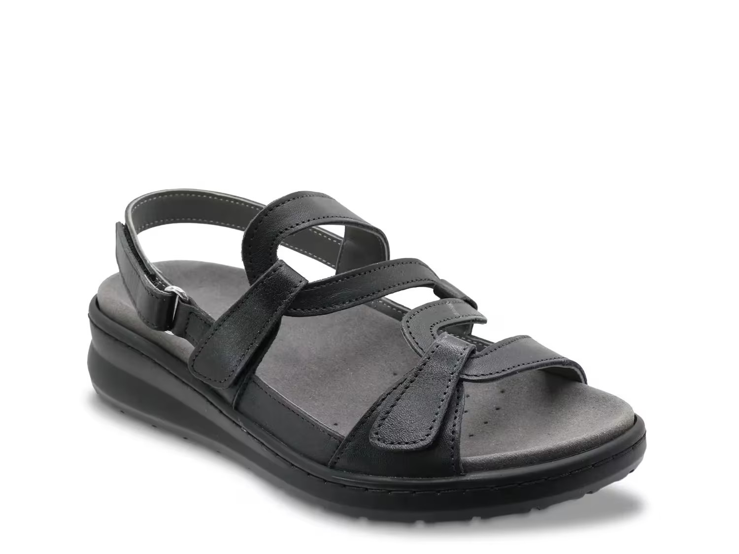 David Tate Extra Wide Width Fani Wedge Sandal | Women's | Black | Size 6 | Sandals | Slingback | DSW
