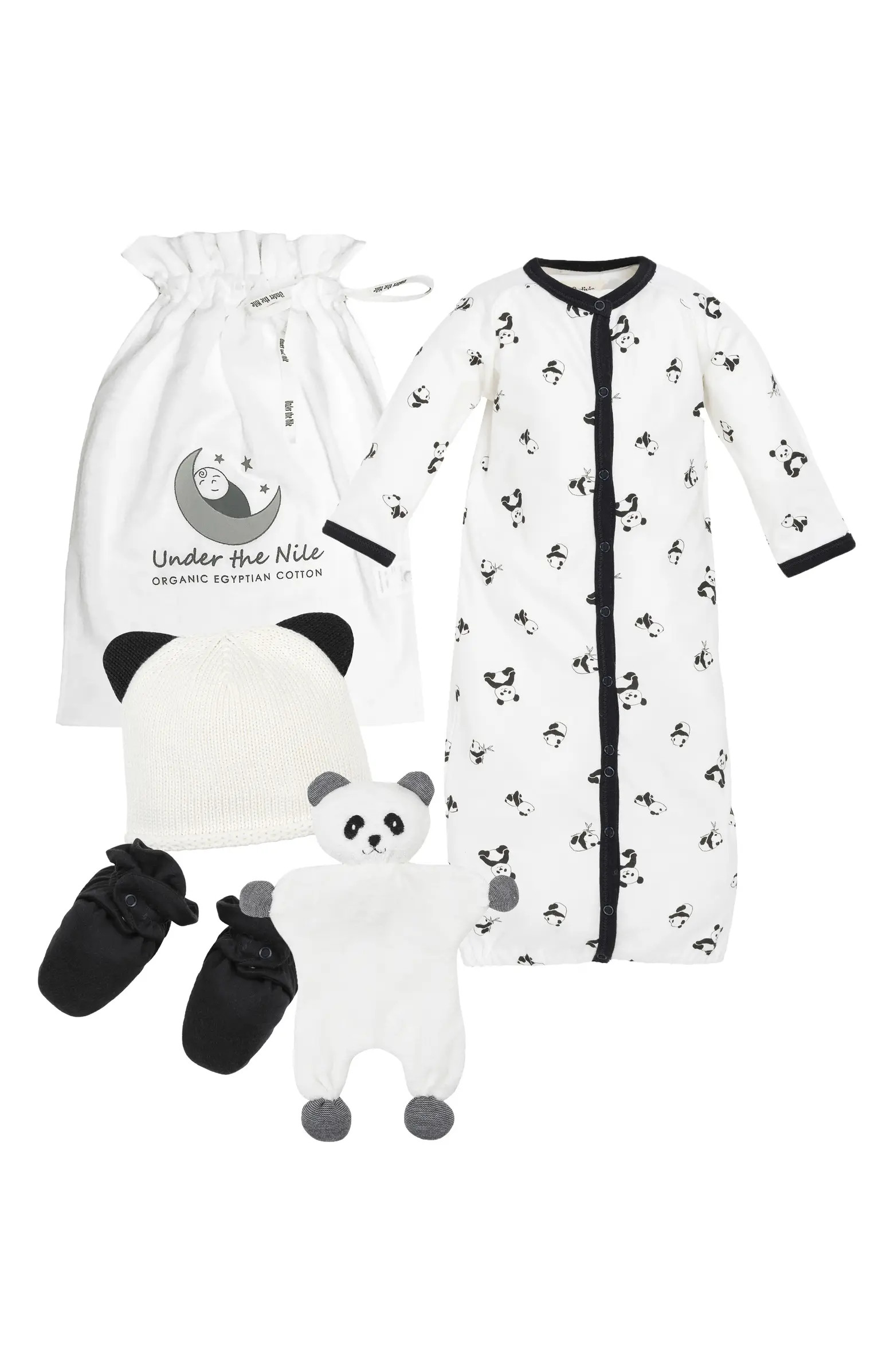 Under the Nile Polka Dot Panda 4-Piece Organic Cotton Gift Set | Nordstrom | Nordstrom