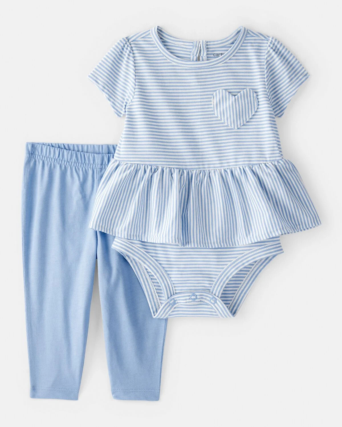Baby Girl Stripe Bodysuit & Pant Set - Blue | Carter's Inc