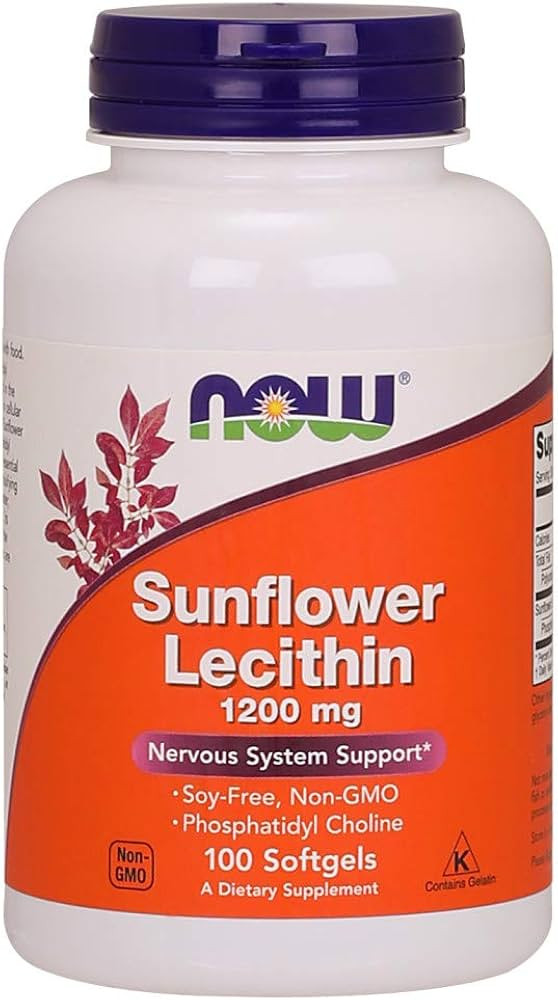 NOW Supplements, Sunflower Lecithin 1200 mg with Phosphatidyl Choline, 100 Softgels | Amazon (US)