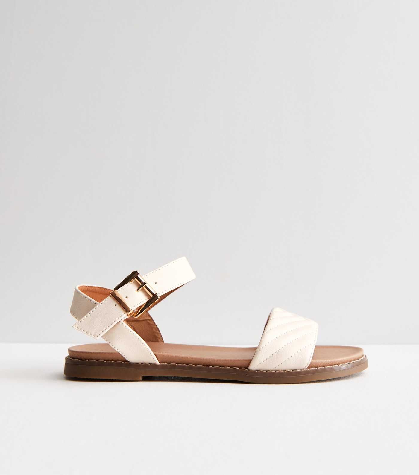 Off White Quilted 2 Part Buckle Sandals
						
						Add to Saved Items
						Remove from Saved I... | New Look (UK)