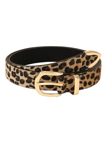GORGLITTER Women's Leopard Belts Cheetah Western Cowgirl Country Faux Leather Belts Trendy Brown suit waist size:25.6-29.5" | Amazon (US)