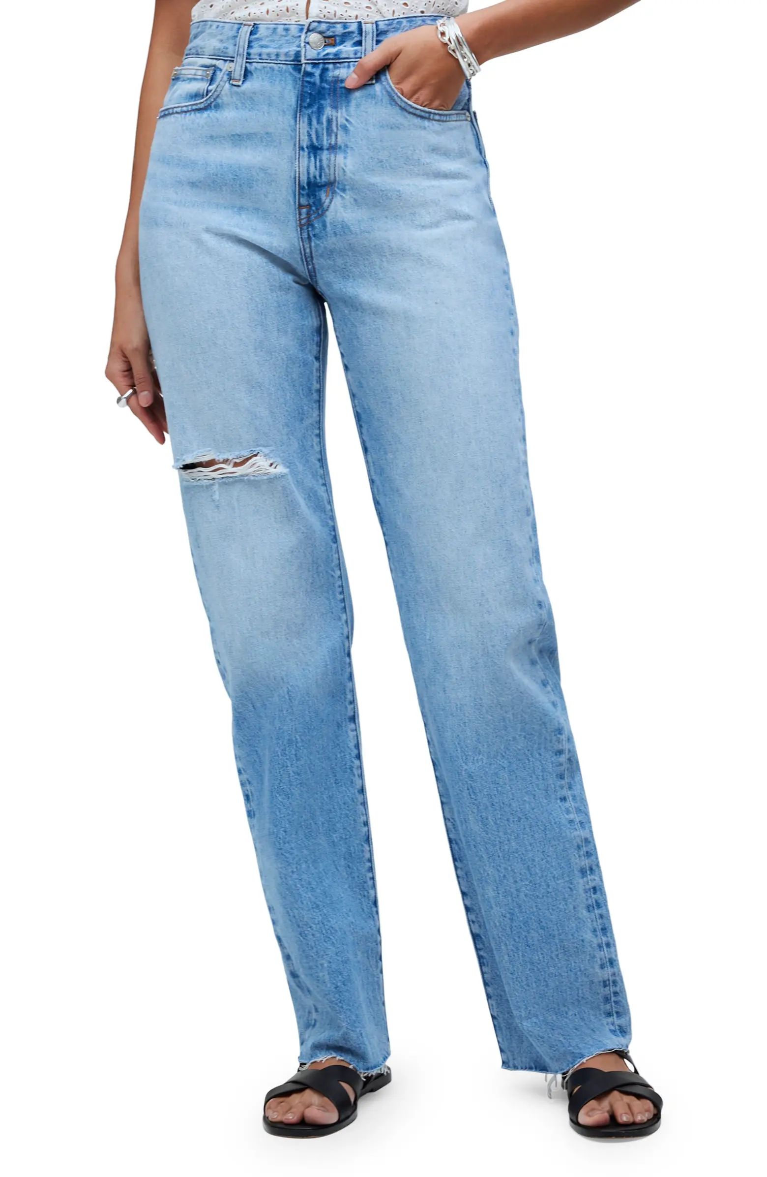 '90s Ripped Straight Leg Jeans | Nordstrom