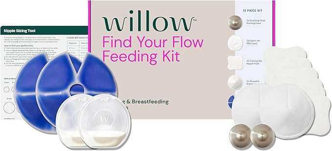 Willow Find Your Flow Feeding Kit, 12-Piece Breastfeeding Essentials Kit, Nipple Protection & Pai... | Amazon (US)