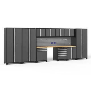 NewAge Products Pro Series 12-Piece 18-Gauge Steel Garage Storage System in Gray (220 in. W x 85 in. | The Home Depot