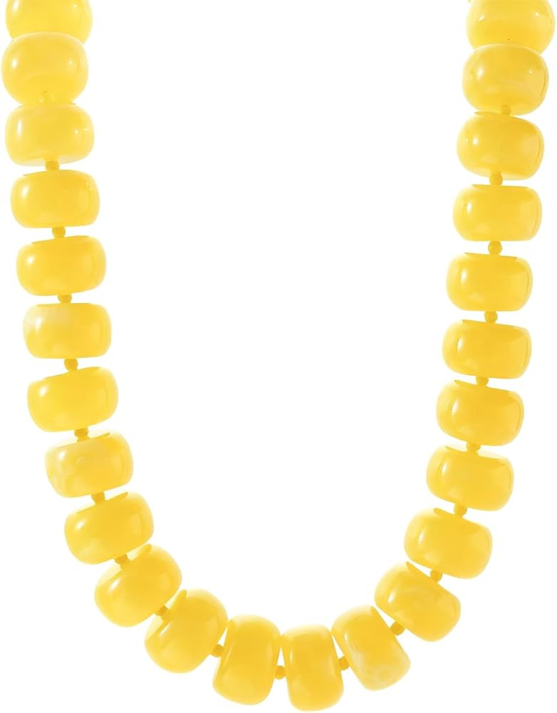 Miniature Semi-Precious Stone & Oversized Multi-Color Resin Bead Statement Necklace - 17"+3" Exte... | Amazon (US)