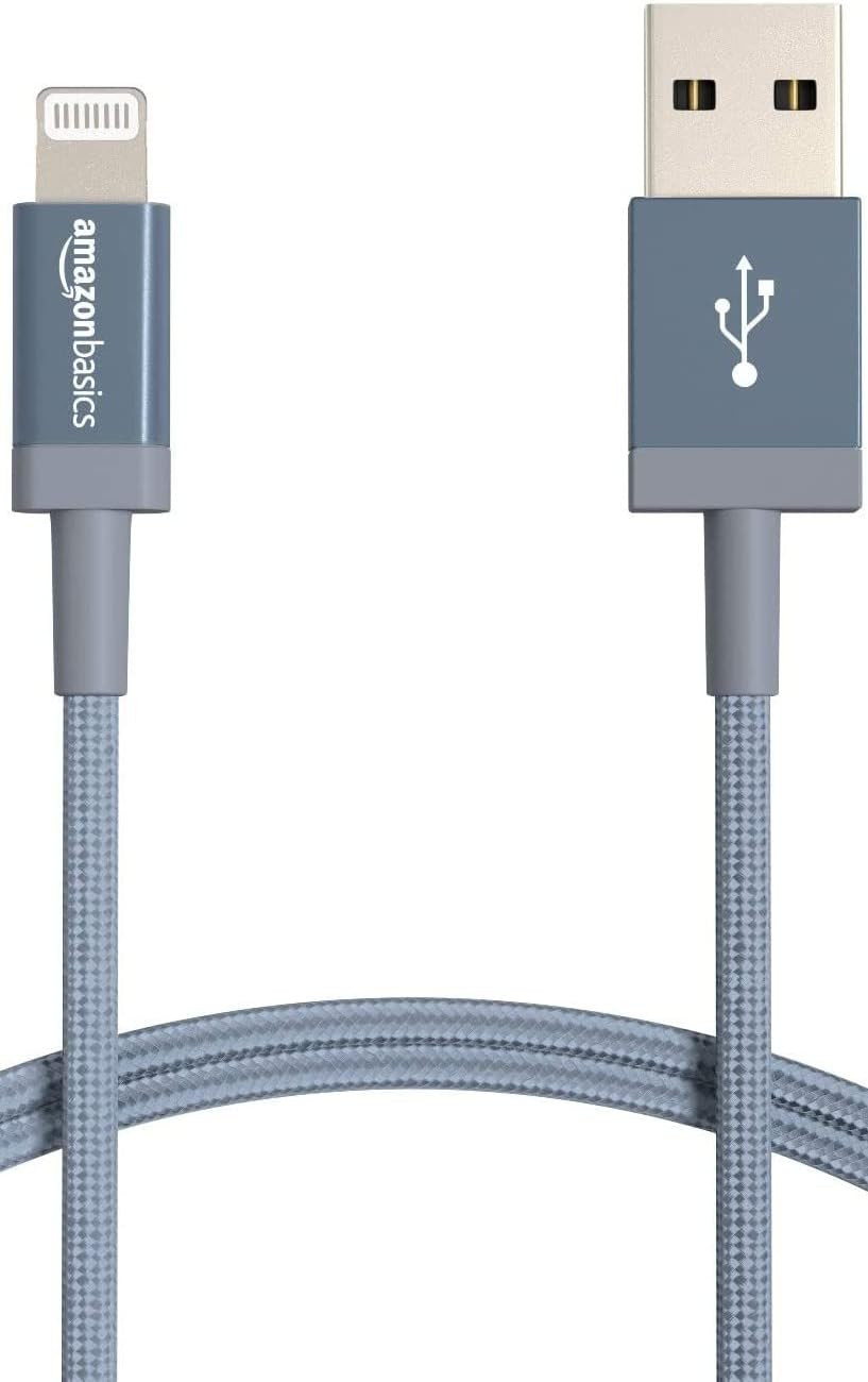Amazon.com: Amazon Basics Nylon USB-A to Lightning Cable Cord, MFi Certified Charger for Apple iP... | Amazon (US)