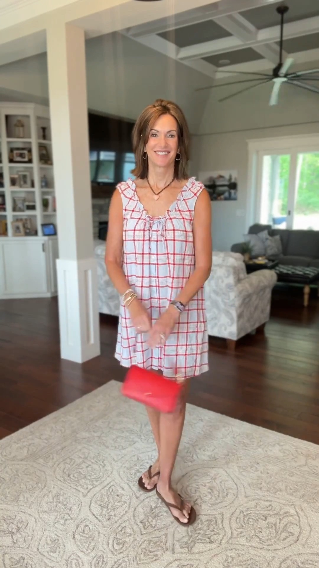 Lightweight lined dress - large. I sized up to get more length and the neck tie can be tightened 
Summer style, Memorial Day, 4th of July, Vacations, mini dress, affordable fashion, red white and blue

#LTKSeasonal #LTKootd #LTKOver40
