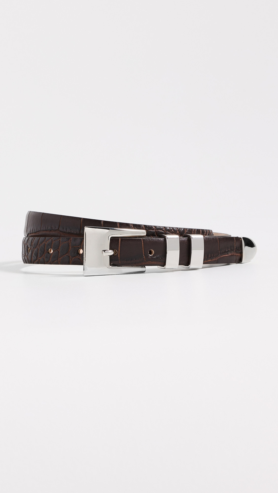 Aureum Sofia Belt Espresso Crocodile XXS | Shopbop