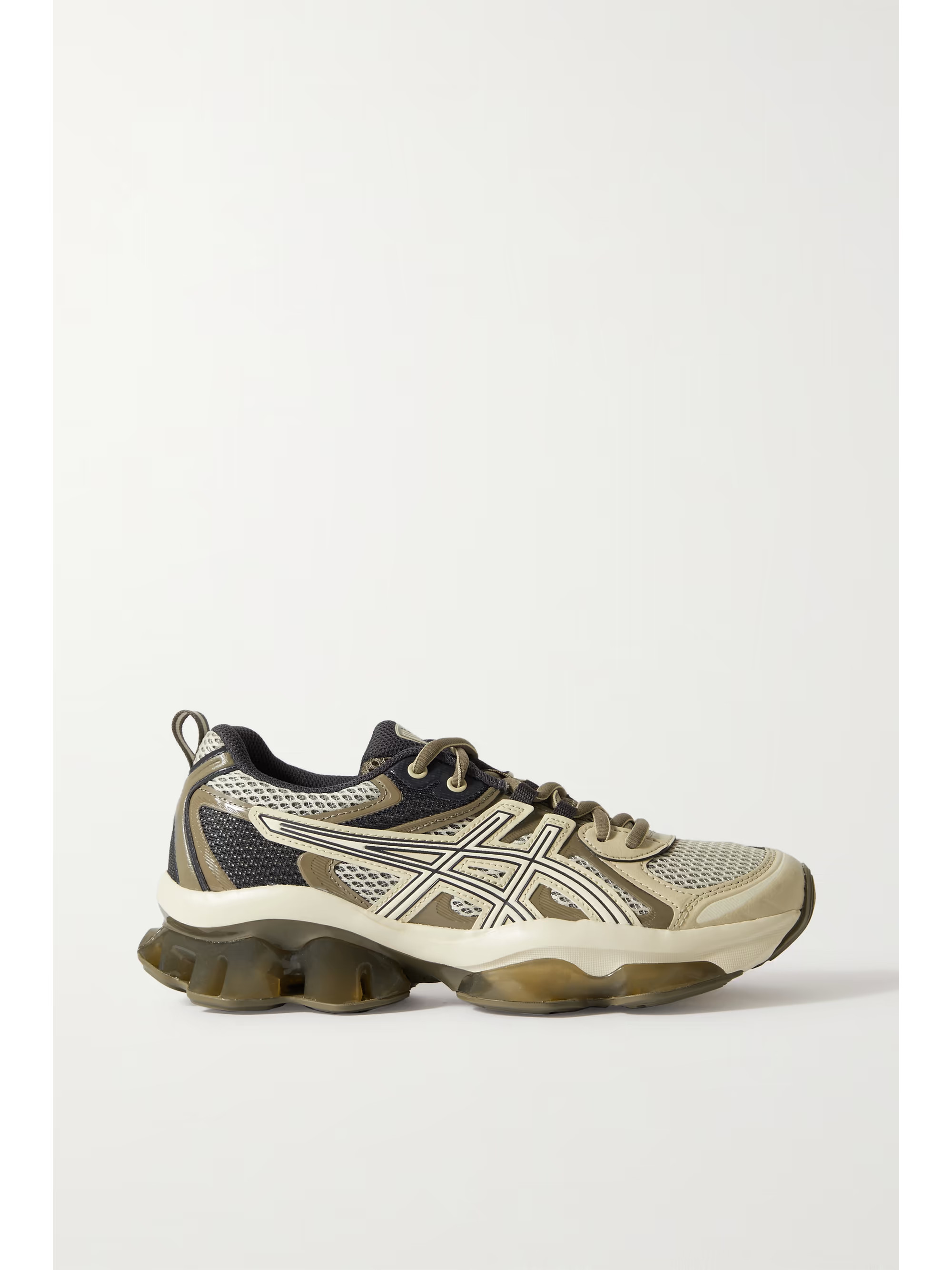 GEL-QUANTUM KINETIC faux leather-trimmed mesh sneakers | NET-A-PORTER (UK & EU)