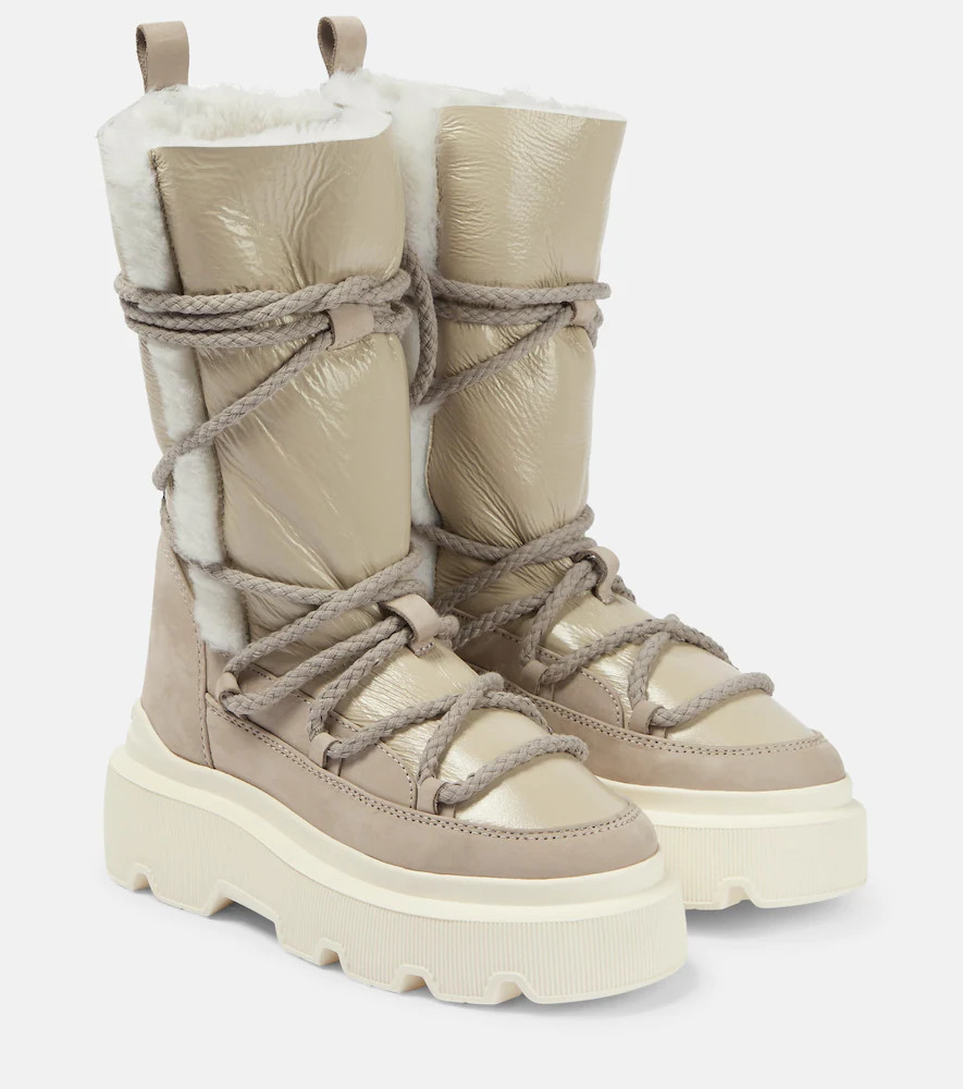 Inuikii Schneestiefel aus Leder mit Shearling | Mytheresa (DACH)