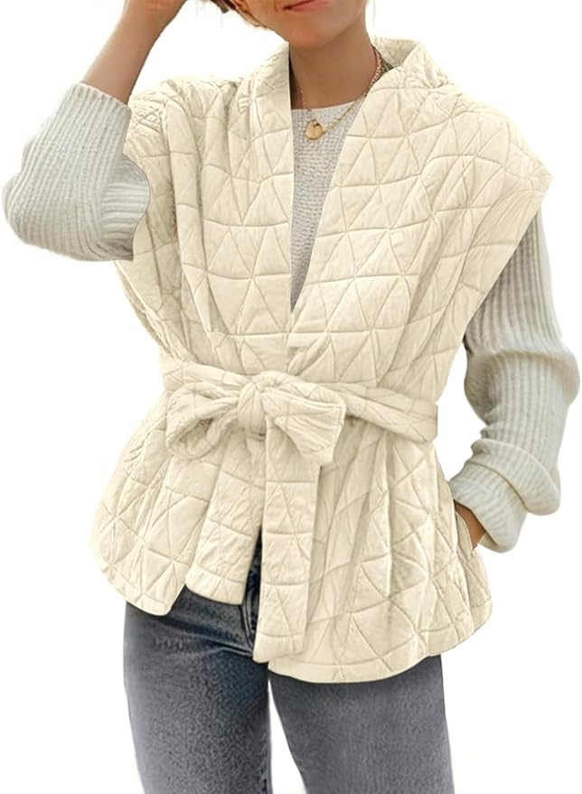 Cicy Bell Womens Diamond Quilted Puffer Vest Open Front Puffy Sleeveless Jacket Fall Work Casual ... | Amazon (US)