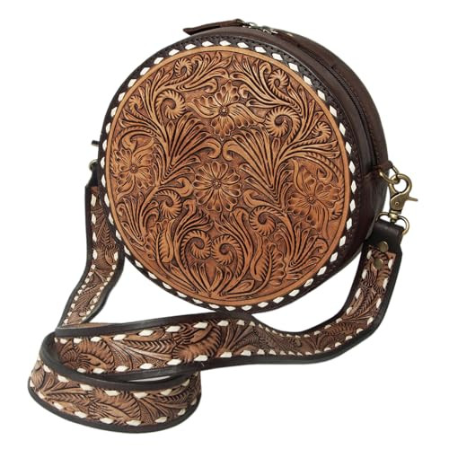 American Darling Canteen Bag Hand Tooled Genuine Leather Western Women Bag | Handbag Purse | Women Canteen Bag | Travel Canteen Bag | Leather Canteen Bag | Clutch Canteen Bag | Amazon (US)
