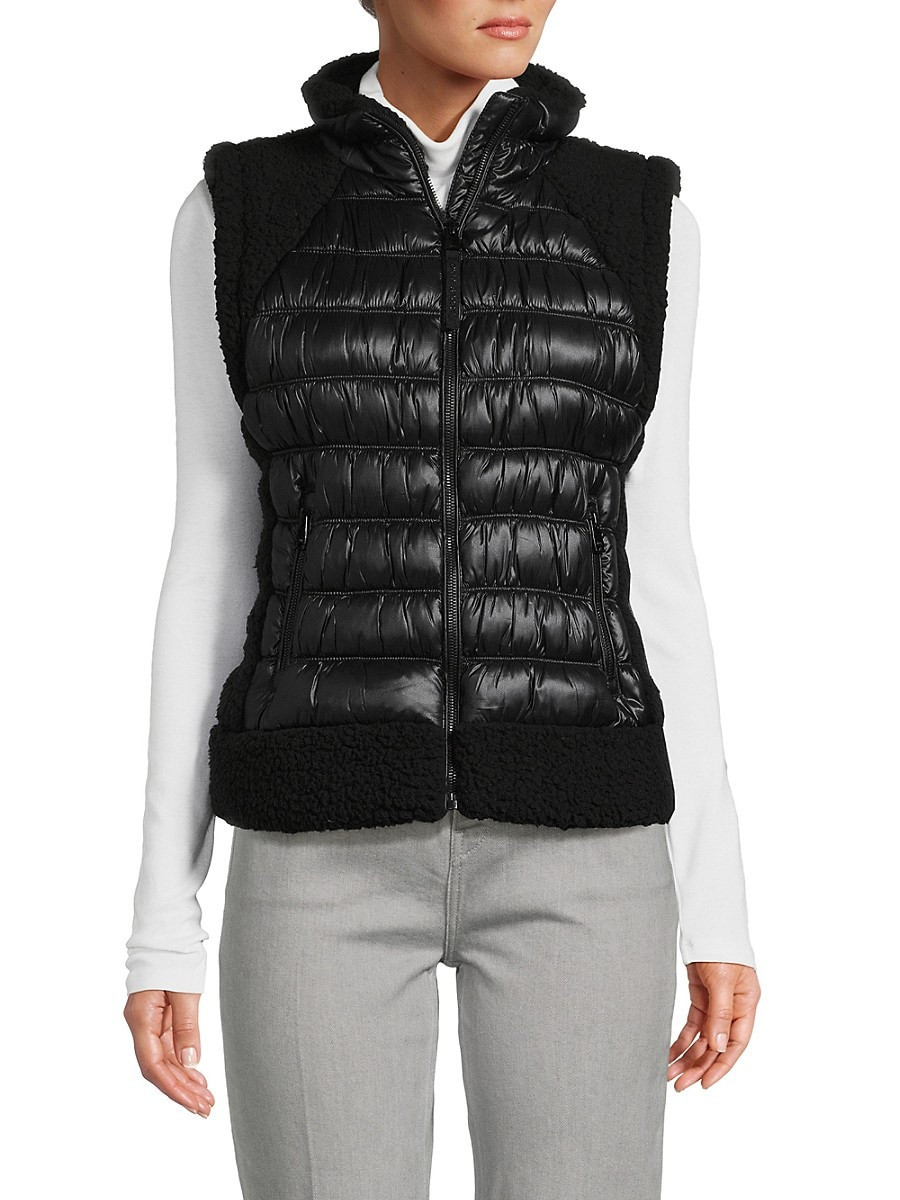 Dkny Women's Sherpa Puffer Vest - Black - Size XS | Saks Fifth Avenue OFF 5TH