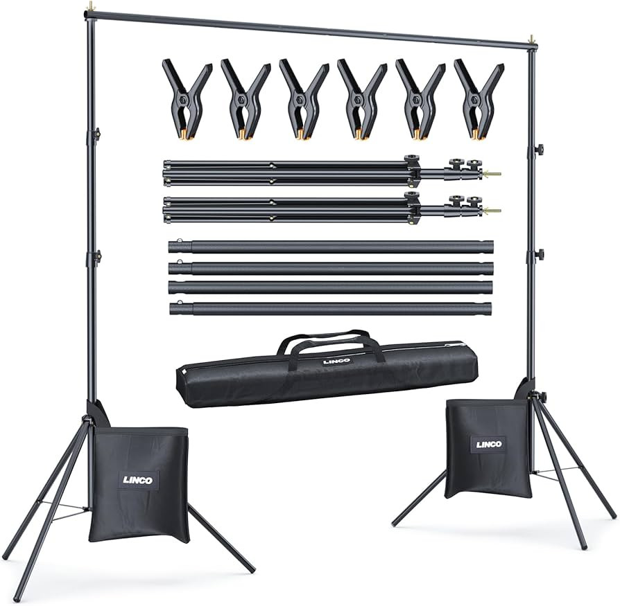 LINCO Backdrop Stand for Parties Kit 10x7 ft Adjustable Back Drop Photography Studio Photo Backgr... | Amazon (US)