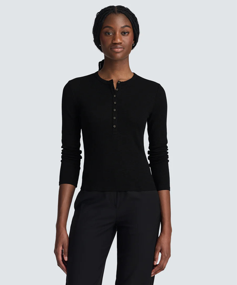 Women's Merino Rib Henley | Unbound Merino | Unbound Merino