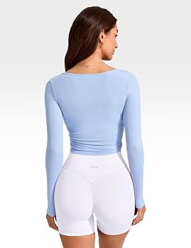 Cropped, Activewear, Pilates, Ribbed Shirt, Yoga, Gym Top, for Women | Amazon (US)