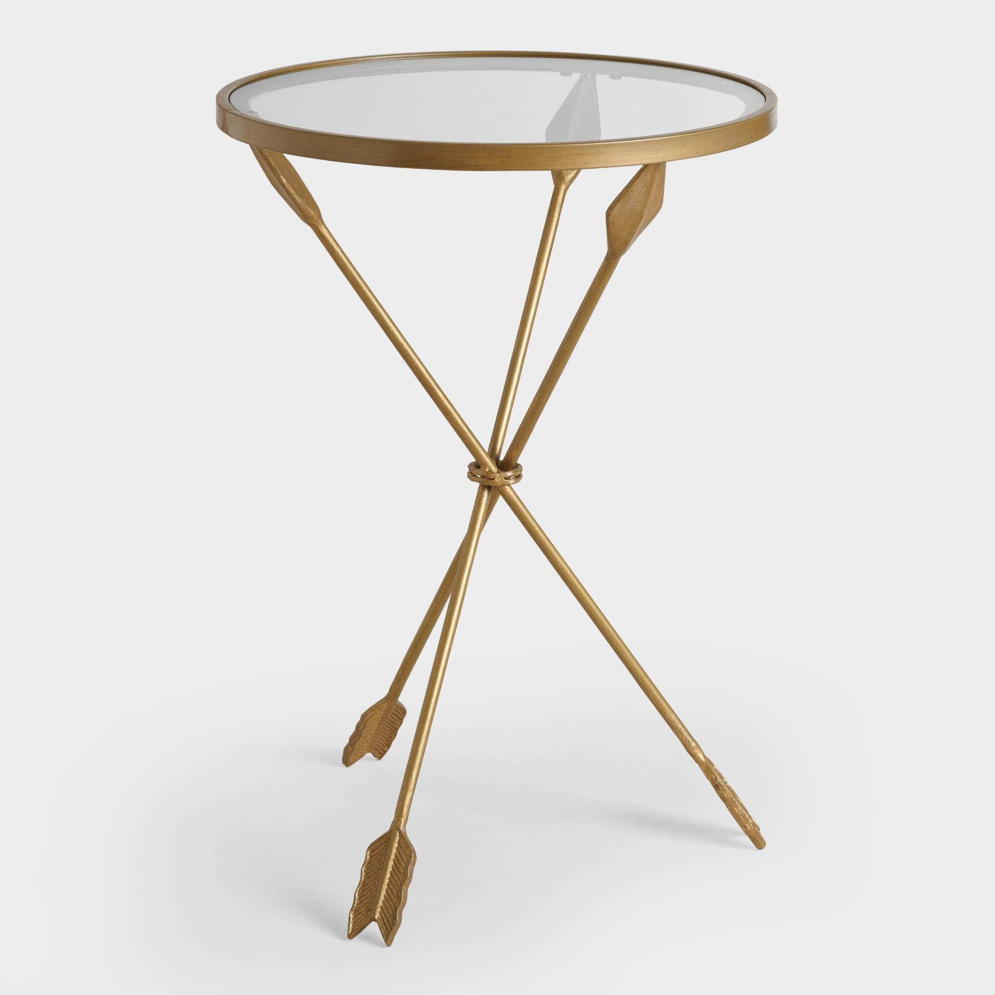 Gold Metal and Glass Arley Accent Table by World Market | World Market