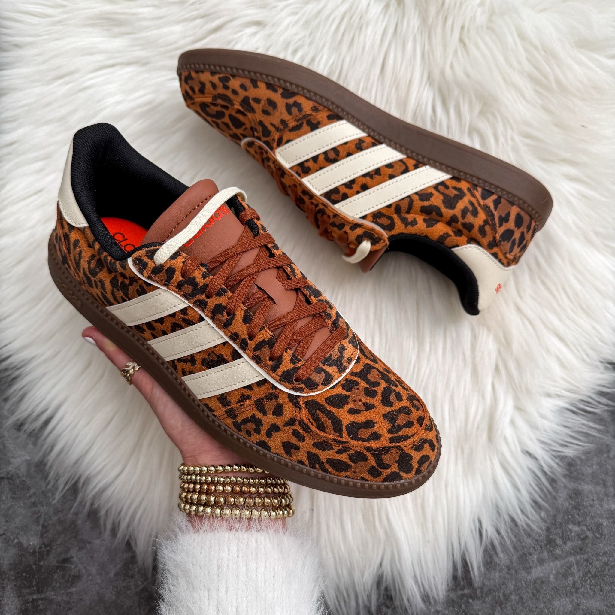 Adidas breaknet sleek leopard sneakers runs true to size now $48 originally $65