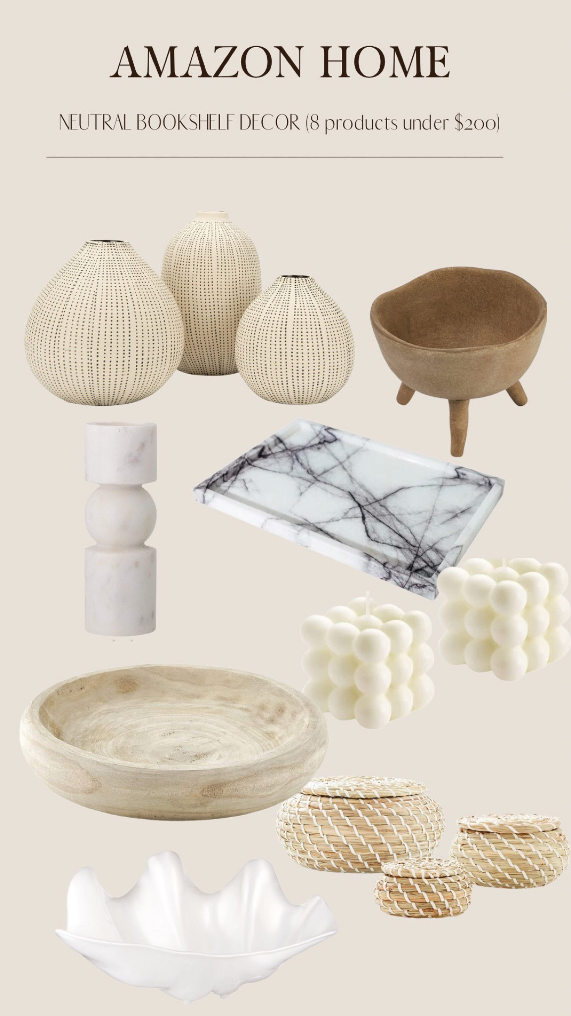 Amazon home decor for bookshelves, bookcases, console tables, coffee tables, etc. Modern organic style

#LTKhome