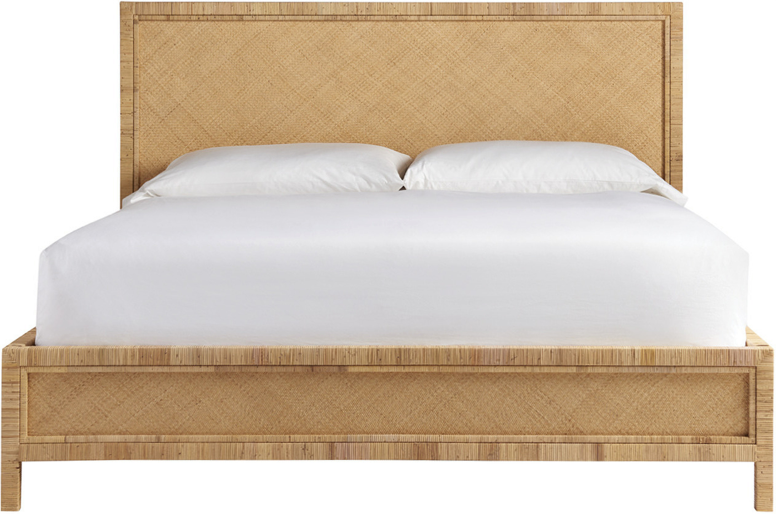 Coastal Living Wrapped Split Rattan and Raffia Queen Platform Long Key Bed | 1stopbedrooms